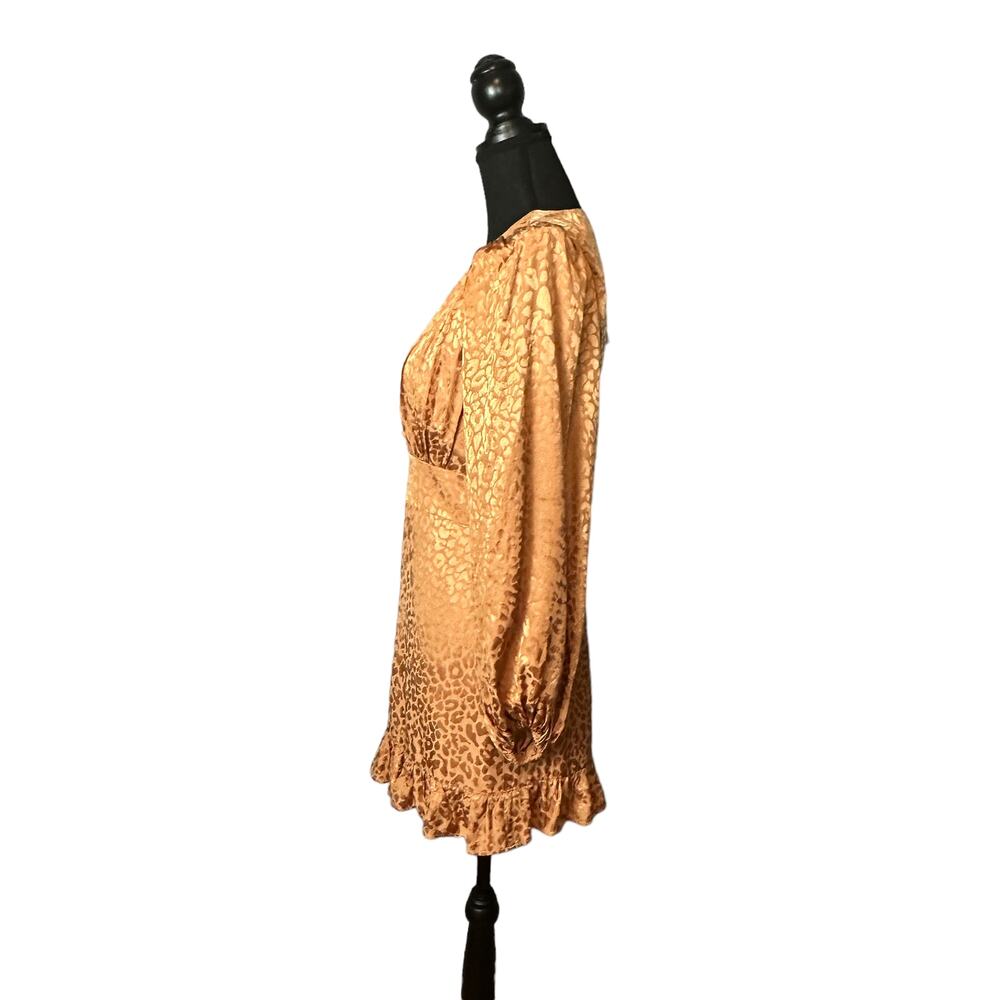Lovers + Friends Satin Mini Dress SMALL Leopard Animal Print Cocktail $188 NEW - Picture 5 of 7
